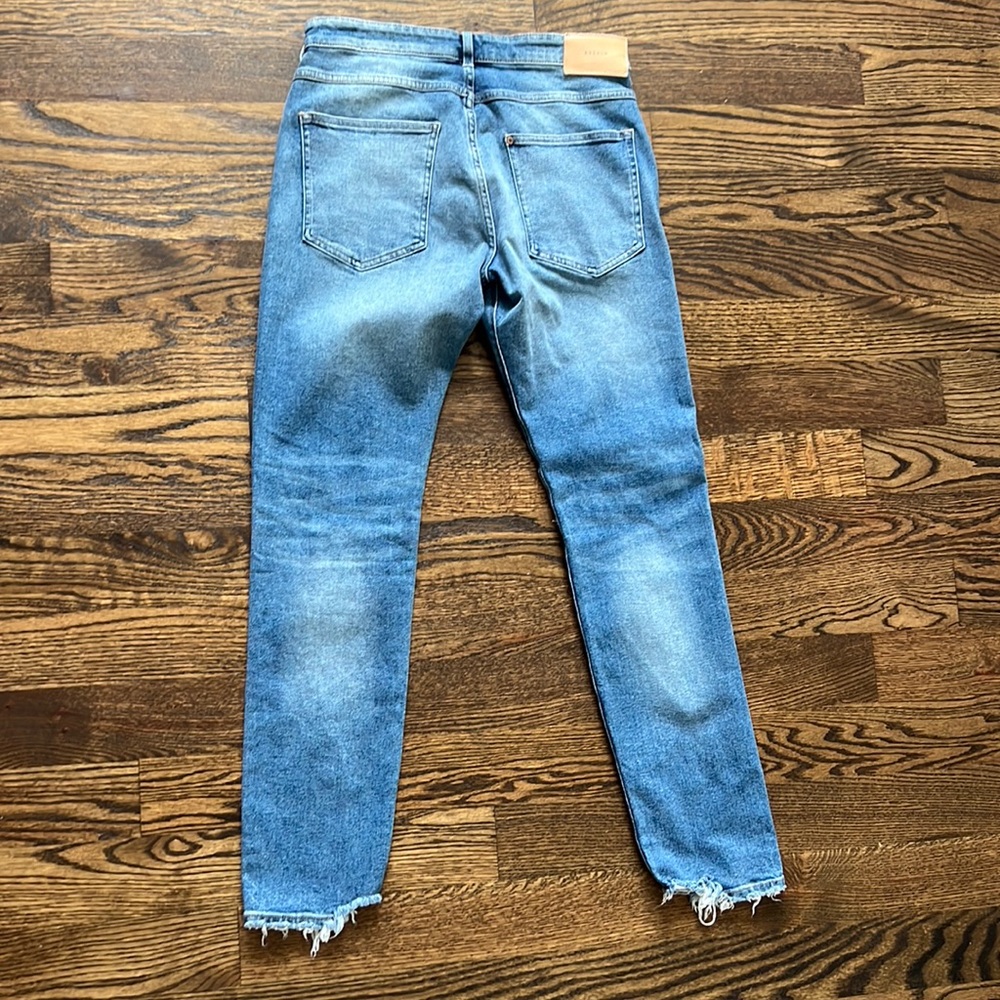 H&M &Denim distressed jeans.  Size 33 and skinny fit.